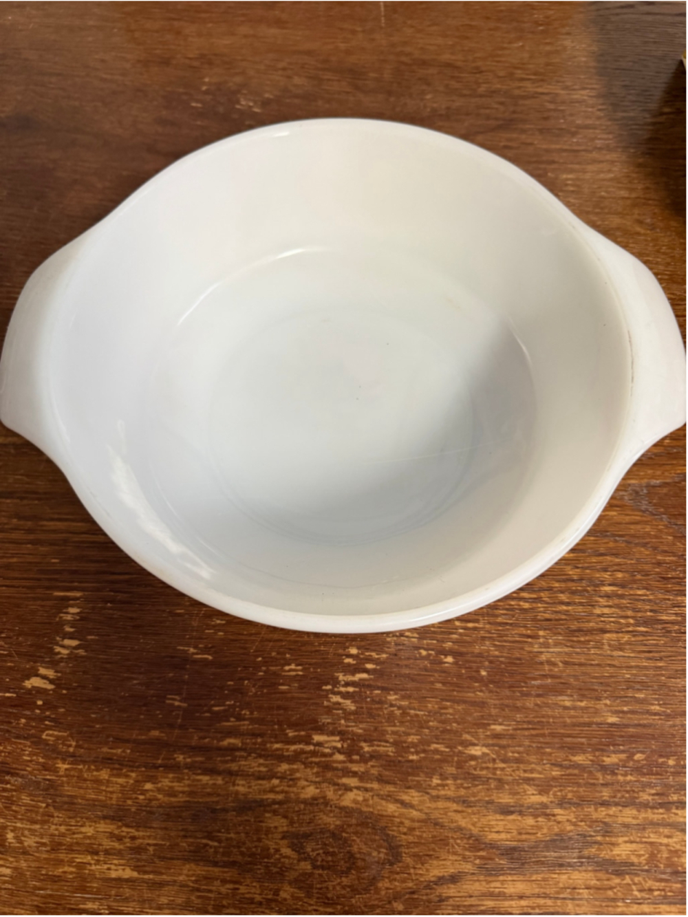 Vintage Anchor Hocking Fire-King White Milk Glass 9” Casserole Baking Dish